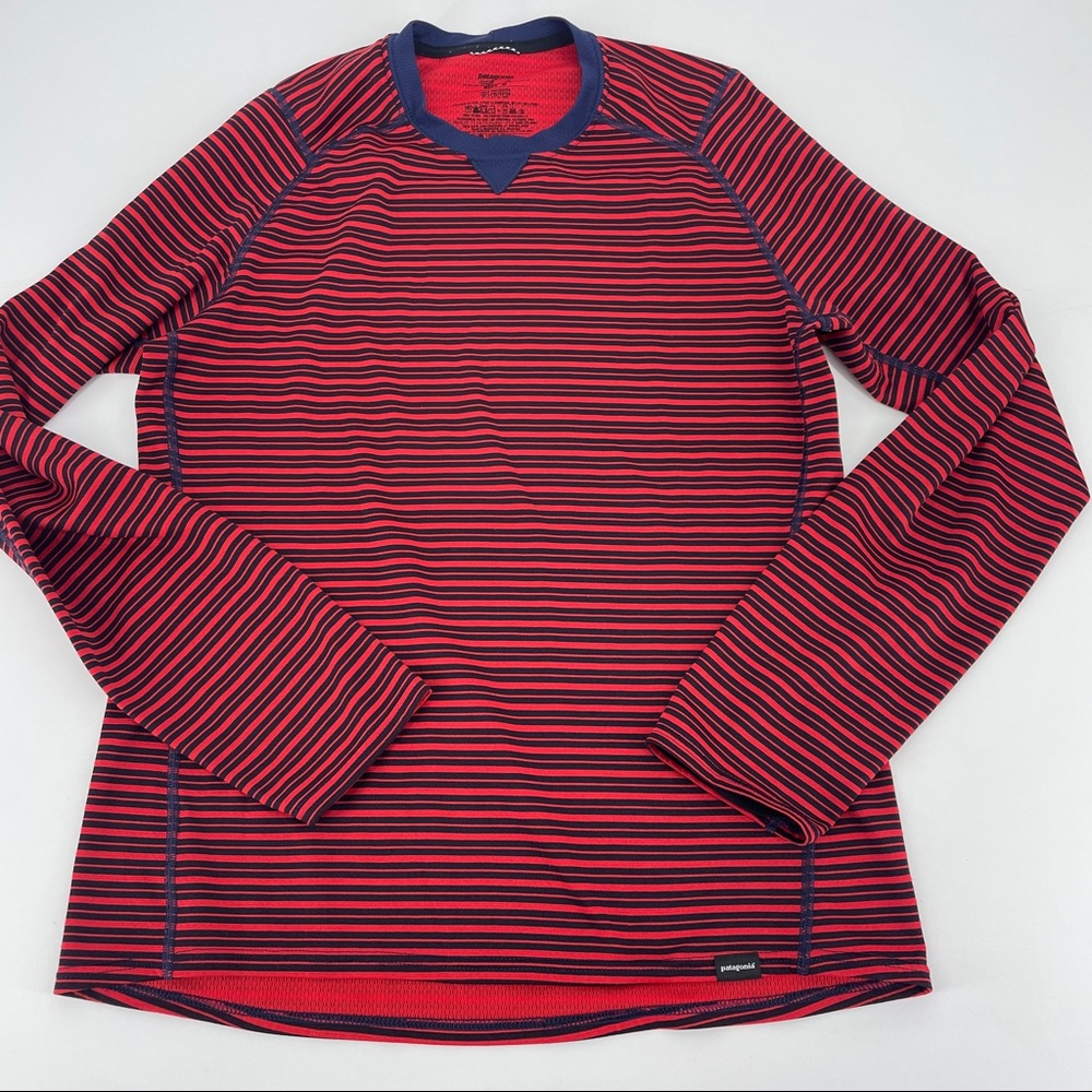 PATAGONIA MEN’S CAPILENE THERMAL RED BLUE STRIPE M